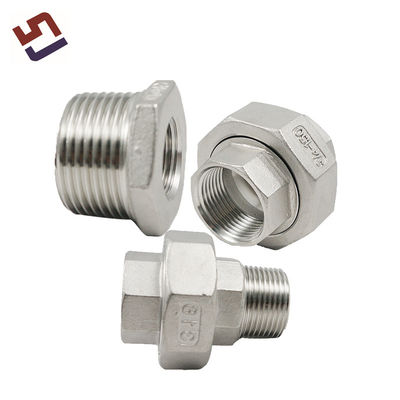 Custom High Precision Machining Parts Female Threaded Union Stainless Steel Casting